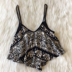 Elephant Cropped Tank Top